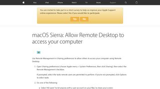 macOS Sierra: Allow Remote Desktop to access your computer