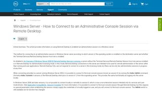 Windows Server - How to Connect to an Administrative Console ... - Dell