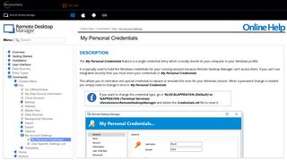 My Personal Credentials - Remote Desktop Manager