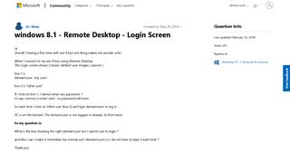 windows 8.1 - Remote Desktop - Login Screen - Microsoft Community
