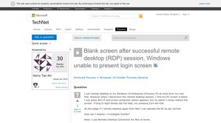 Blank screen after successful remote desktop (RDP) session ...