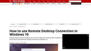 How to Use Remote Desktop Connection in Windows 10 - Tech Advisor