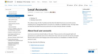 Local Accounts (Windows 10) | Microsoft Docs