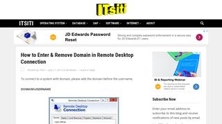 How to Enter & Remove Domain in Remote Desktop Connection - ITsiti
