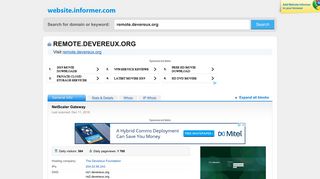 remote.devereux.org at WI. NetScaler Gateway - Website Informer