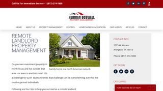 REMOTE LANDLORD PROPERTY MANAGEMENT - Herman Boswell