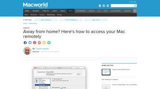 Away from home? Here's how to access your Mac remotely | Macworld