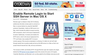 Enable Remote Login to Start SSH Server in Mac OS X - OSXDaily