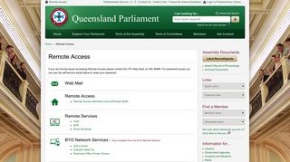 Remote Access - Queensland Parliament