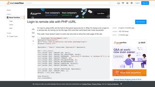 Login to remote site with PHP cURL - Stack Overflow
