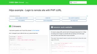 https example - Login to remote site with PHP cURL - CODE Q&A Solved
