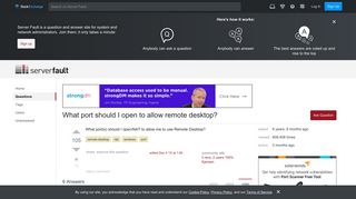 rdp - What port should I open to allow remote desktop? - Server Fault