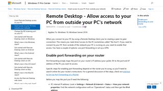 Remote Desktop - Allow access to your PC from outside your network ...