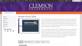 Remote Proctor NOW | Clemson University, South Carolina