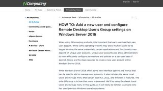 HOW TO: Add a new user and configure Remote Desktop User's ...