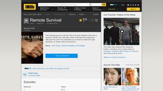 Remote Survival (TV Series 2015– ) - IMDb