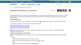 Enabling Remote Management on a Linksys Router