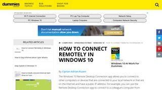 How to Connect Remotely in Windows 10 - dummies