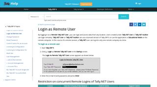 Login as Remote User - TallyHelp - Tally Solutions
