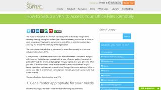 How to Setup a VPN to Access Your Office Files Remotely - Sumac ...