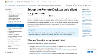 Set up the Remote Desktop web client for your users | Microsoft Docs