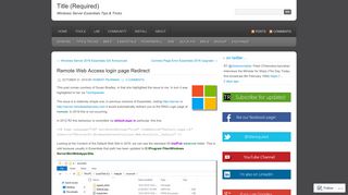 Remote Web Access login page Redirect | Title (Required)