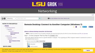 Remote Desktop: Connect to Another Computer (Windows 7) - GROK ...