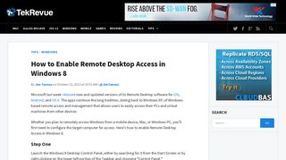 How to Enable Remote Desktop Access in Windows 8 - TekRevue