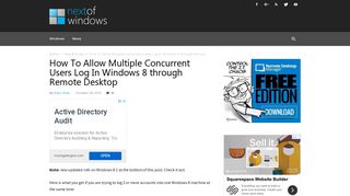 How To Allow Multiple Concurrent Users Log In Windows 8 through ...
