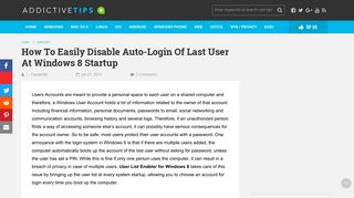 How To Easily Disable Auto-Login Of Last User At Windows 8 Startup
