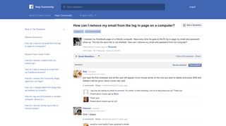 How can I remove my email from the log in page on a ... - Facebook