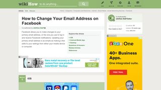 3 Ways to Change Your Email Address on Facebook - wikiHow