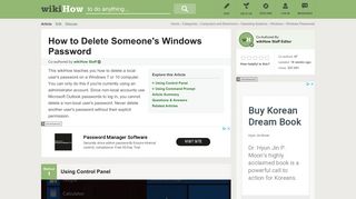 How to Delete Someone's Windows Password (with Pictures) - wikiHow