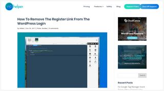 How to remove the Register link from the WordPress Login - WP Helper