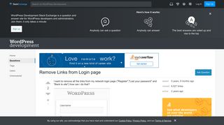 customization - Remove Links from Login page - WordPress ...