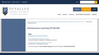 Renaissance Learning (STAR/AR) - Puyallup School District