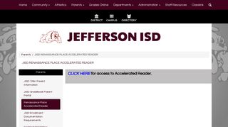 Jefferson ISD - JISD RENAISSANCE PLACE ACCELERATED READER