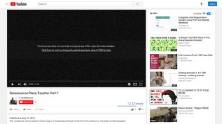 Renaissance Place Teacher Part 1 - YouTube