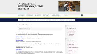AR Reading Program : Information Technology/Media Services