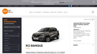 Nissan Renault Financial Servicies India (NRFSI) | RCI Bank and ...