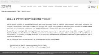 £99 insurance Renault Clio and Captur | Wessex Garages
