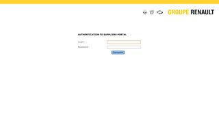 Authentication - RENAULT Supplier Portal