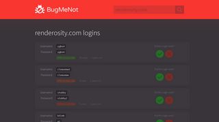 renderosity.com passwords - BugMeNot