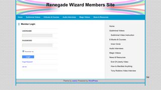 Member Login | Renegade Wizard Members Site