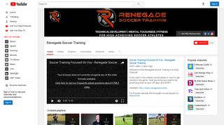 Renegade Soccer Training - YouTube