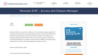 Renesan EHR - Access and Dialysis Manager | MedicalRecords.com
