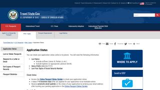 Application Status - Bureau of Consular Affairs - Department of State