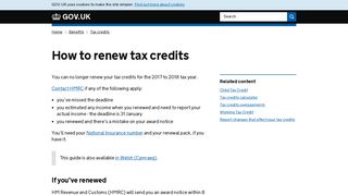 How to renew tax credits - GOV.UK