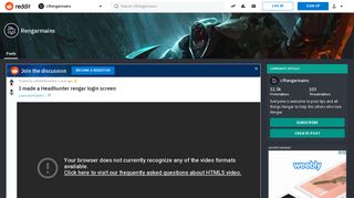 I made a Headhunter rengar login screen : Rengarmains - Reddit