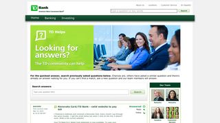Renovate Card/TD Bank - valid website to pay bill - TD Helps | TD Bank